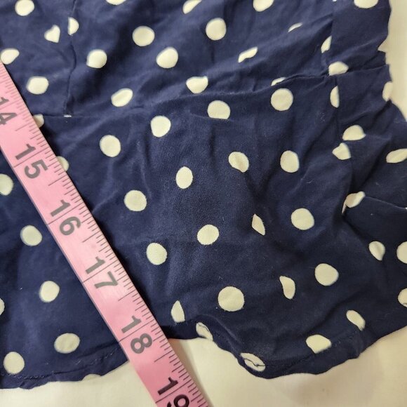 J. Crew Women's Size XS Polka Dot Cropped Blouse Navy - Picture 4 of 6